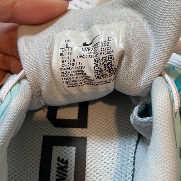 Nike Air Zoom Pegasus 38 Gray w/Light Blue & Black Detail Running Casual Size 8 - Picture 7 of 9